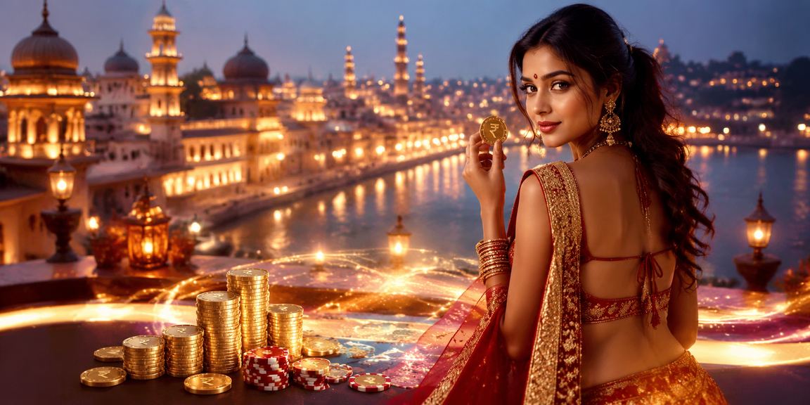 Traditional scene of Lucknow city with casino app on mobile